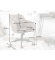 Chaise de bureau matelassée velours taupe