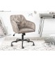 Chaise de bureau matelassée velours taupe