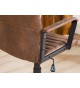 Fauteuil de bureau réglable marron avec accoudoirs