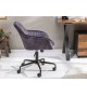 Chaise de bureau velours gris foncé avec accoudoirs