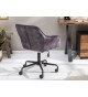 Chaise de bureau velours gris foncé avec accoudoirs