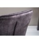 Chaise de bureau velours gris foncé avec accoudoirs