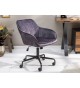 Chaise de bureau velours gris foncé avec accoudoirs