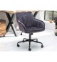 Chaise de bureau velours gris foncé avec accoudoirs