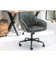 Chaise de bureau velours vert foncé avec accoudoirs
