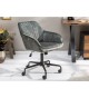 Chaise de bureau velours vert foncé avec accoudoirs
