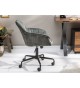 Chaise de bureau velours vert foncé avec accoudoirs