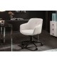 Chaise de bureau design en cuir synthétique blanc