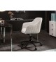 Chaise de bureau design en cuir synthétique blanc