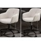 Chaise de bureau design en cuir synthétique blanc