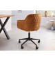 Chaise de bureau design en velours jaune or