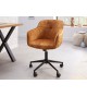 Chaise de bureau design en velours jaune or