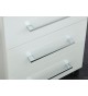Table de travail bureau blanc verre blanc