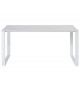 Table de travail bureau blanc verre blanc