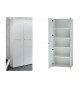 Armoire bureautique haute blanche verre blanc