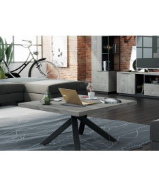 Table basse bois et métal inspiration industriel