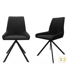 Chaise design en tissu noir