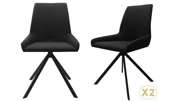 Chaise design en tissu noir