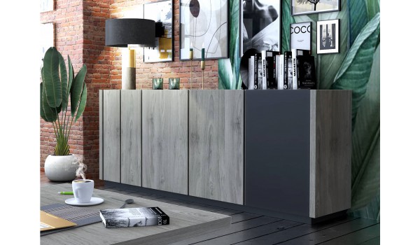 Buffet 4 portes style industriel 220 cm