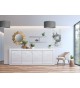 Buffet design 4 portes avec reliefs blanc 220 cm