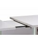 Table à manger blanche design - Pieds central éclairage intégré