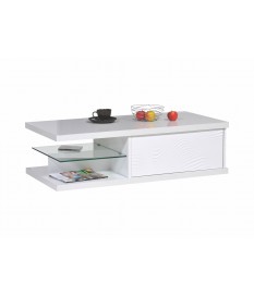 Table basse rectangulaire laqué blanc 120 cm