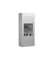 Vitrine haute design avec reliefs blanc laqué et éclairage led
