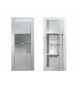 Vitrine haute design avec reliefs blanc laqué et éclairage led
