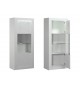 Vitrine haute design avec reliefs blanc laqué et éclairage led