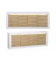 Buffet design blanc et bois avec relief 220 cm