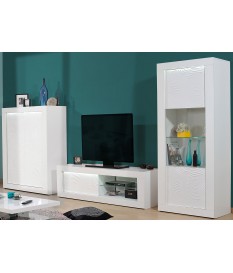 Ensemble de meuble tv design blanc laqué