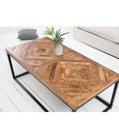Table basse bois et fer forgé / Rectangulaire