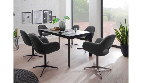 Table rectangulaire 180-240 cm céramique anthracite