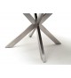 Table ronde céramique anthracite pieds acier brossé