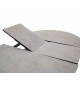Table ronde céramique anthracite pieds acier brossé