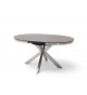 Table ronde céramique anthracite pieds acier brossé
