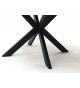 Table ronde céramique anthracite pieds acier noir