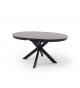 Table ronde céramique anthracite pieds acier noir