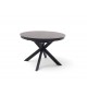 Table ronde céramique anthracite pieds acier noir