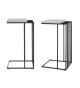 Bout de canapé design blanc et métal noir