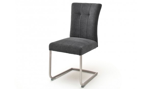 Chaise de salle à manger en tissu avec poignée