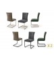 Chaise de salle à manger en tissu avec poignée