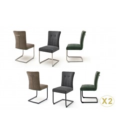 Chaise de salle à manger en tissu avec poignée