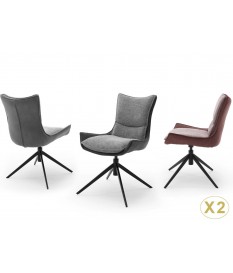 Chaise de salle à manger en tissu - Pieds pivotant 360°