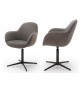 2 Fauteuils pivotants de salle à manger - Pieds chromé ou noir