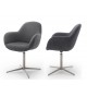 2 Fauteuils pivotants de salle à manger - Pieds chromé ou noir
