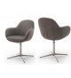 2 Fauteuils pivotants de salle à manger - Pieds chromé ou noir