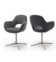 2 Chaises fauteuils de table pivotants - Pieds chromé ou noir