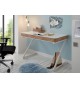 Bureau blanc laqué et bois pas cher