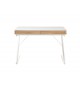 Bureau blanc laqué et bois pas cher